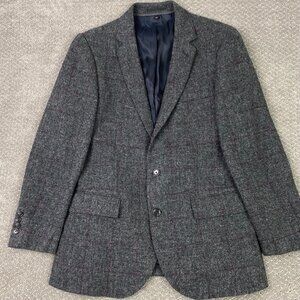 J. CREW Ludlow Moon Tweed Blazer Sport Coat Men's 40R Gray Red Wool Windowpane
